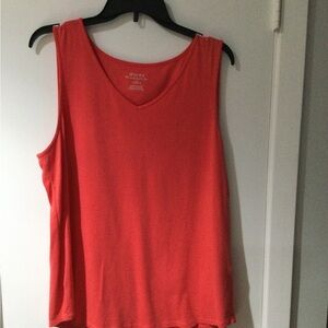 Chico's Coral V-Neck Sleeveless Tank